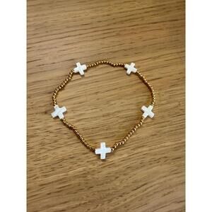 Gold Cross Beaded Bracelet